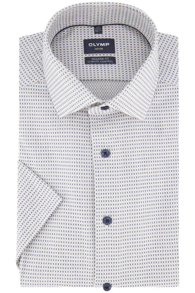 Olymp Modern Fit overhemd normale fit beige print
