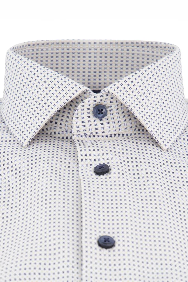 Olymp Modern Fit overhemd katoen wit print