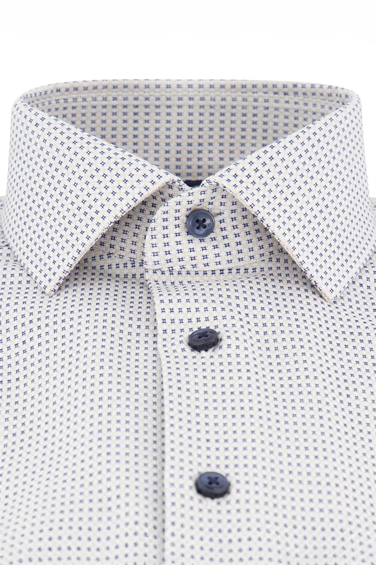 Olymp Modern Fit overhemd normale fit beige print