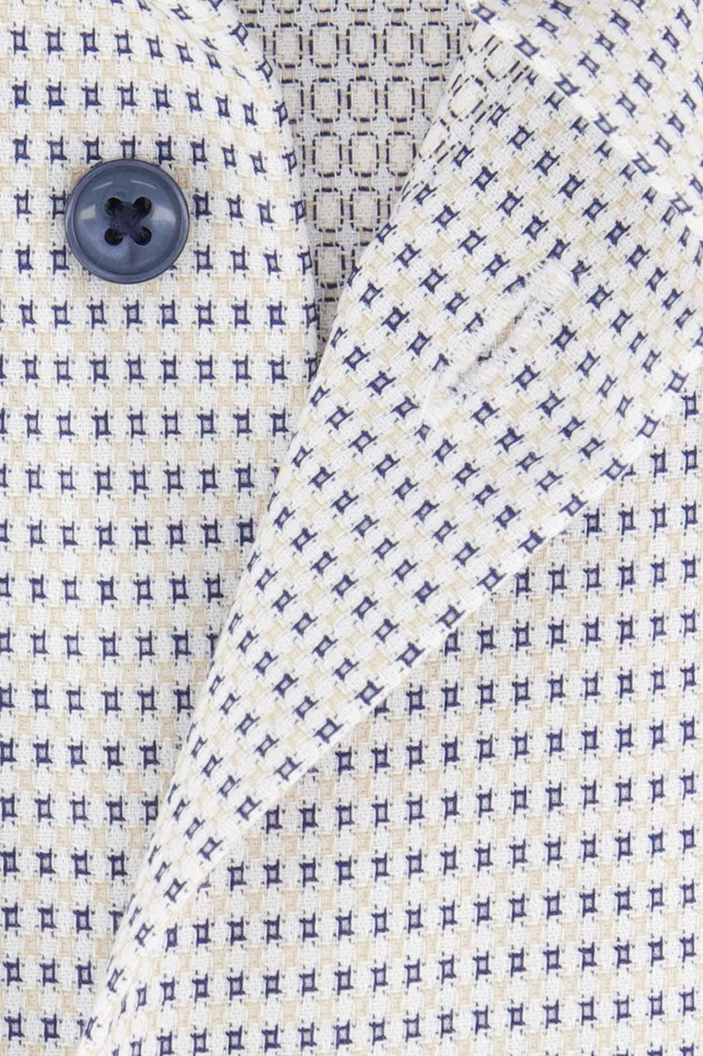 Olymp Modern Fit overhemd normale fit beige print