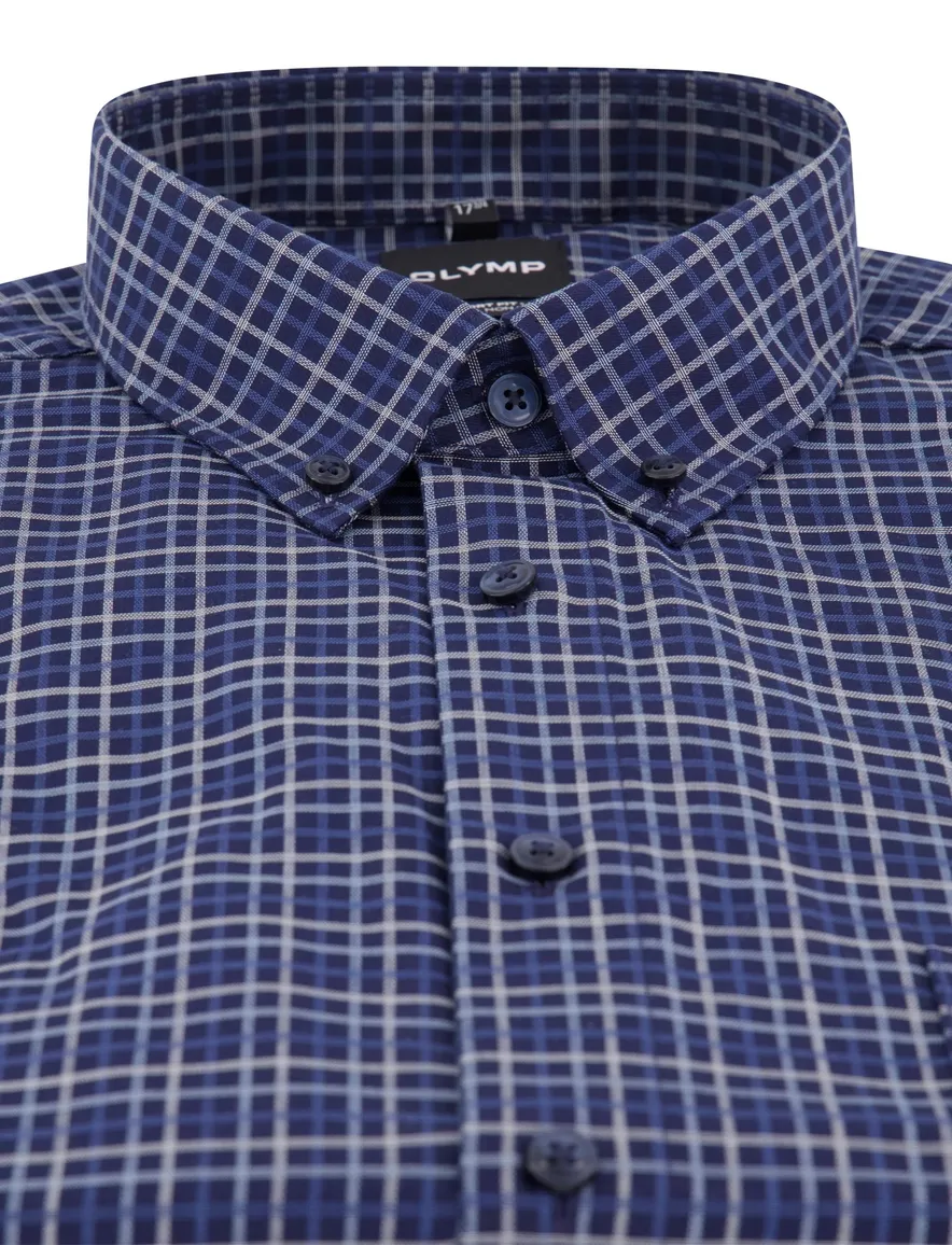 Olymp Comfort Fit overhemd donkerblauw strijkvrij