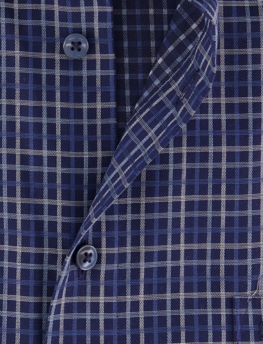 Olymp Comfort Fit overhemd donkerblauw strijkvrij