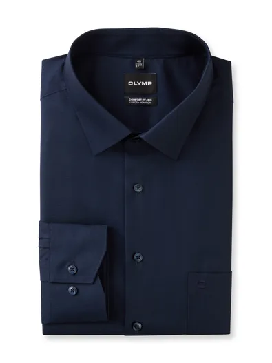Olymp Olymp Big&Tall overhemd donkerblauw Comfort Fit