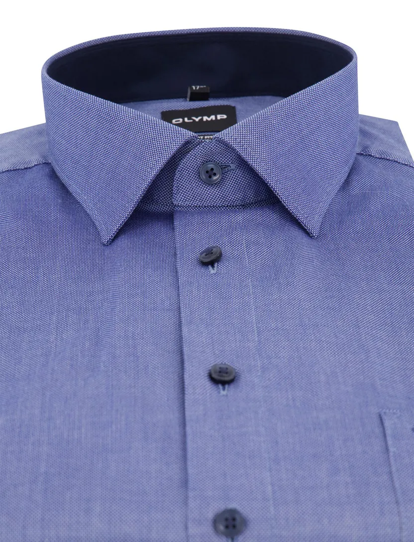overhemd Olymp Comfort Fit blauw strijkvrij katoen
