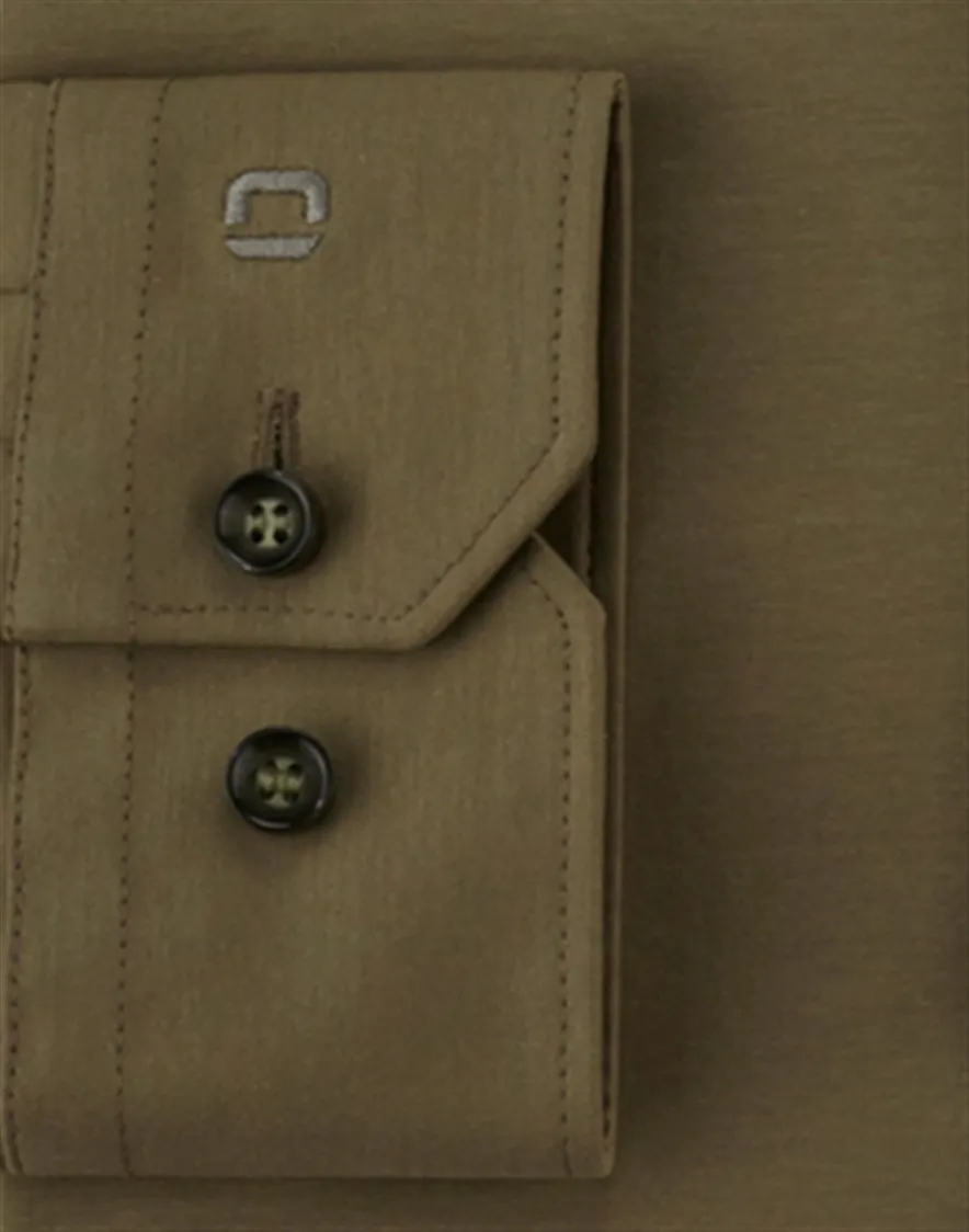 overhemd mouwlengte 7 khaki Olymp No Six 24/7 super slim