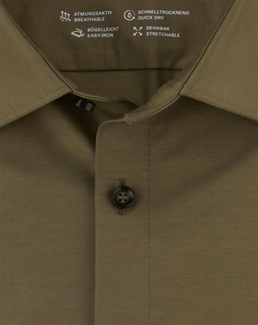 overhemd mouwlengte 7 khaki Olymp No Six 24/7 super slim