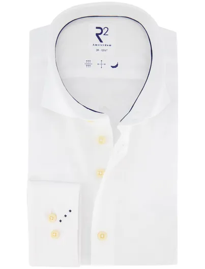 R2 R2 amsterdam overhemd wit katoen wide collar