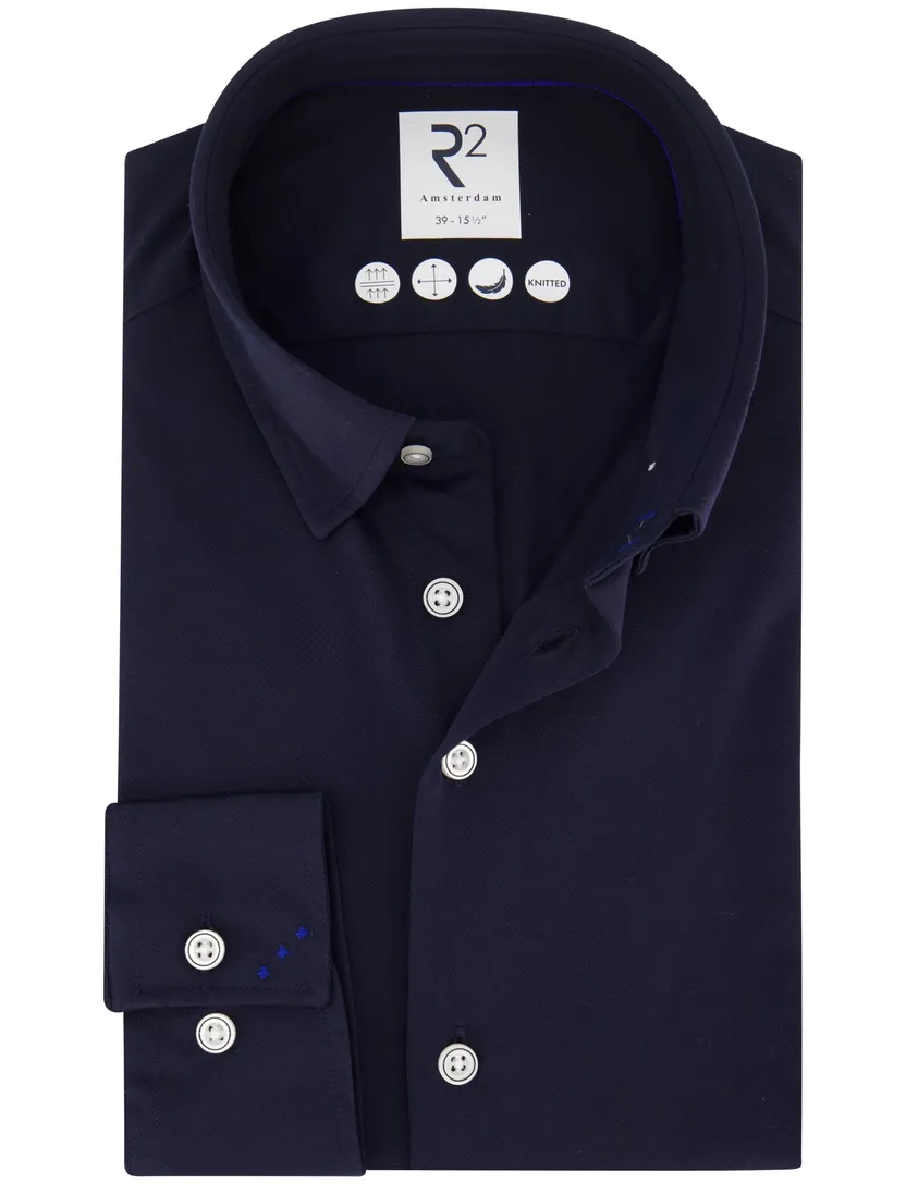 Business overhemd R2 donkerblauw