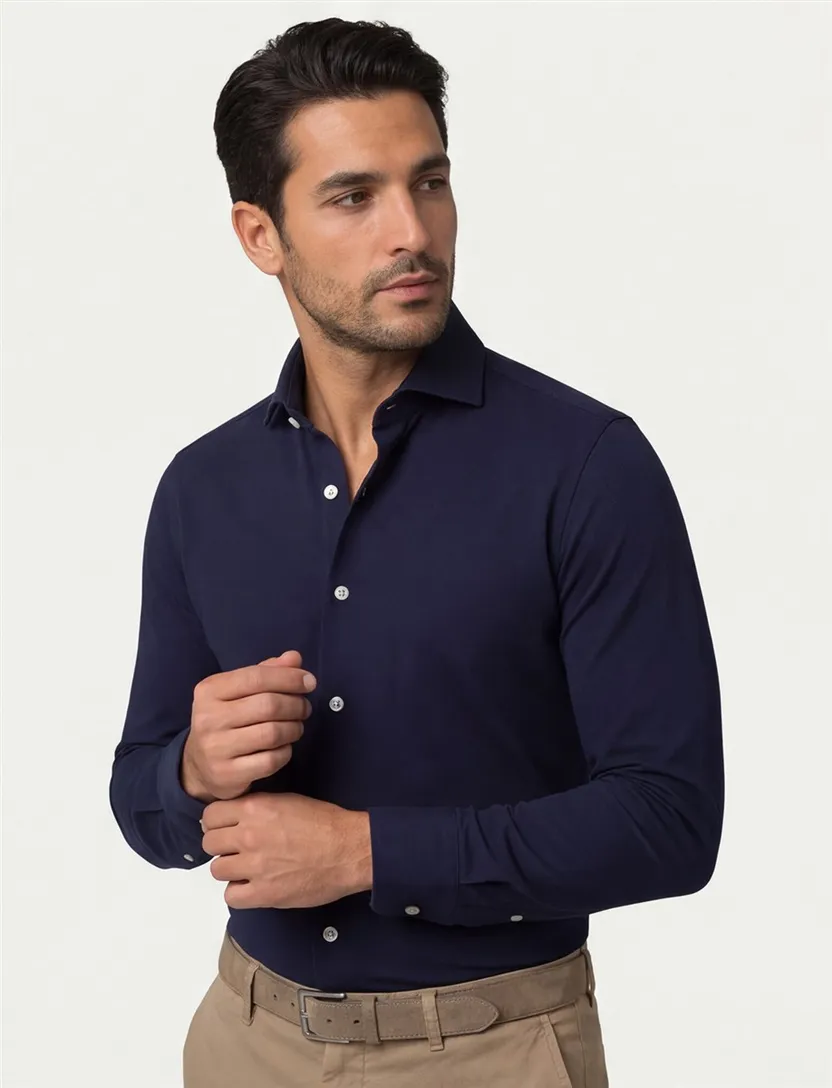 Business overhemd R2 donkerblauw