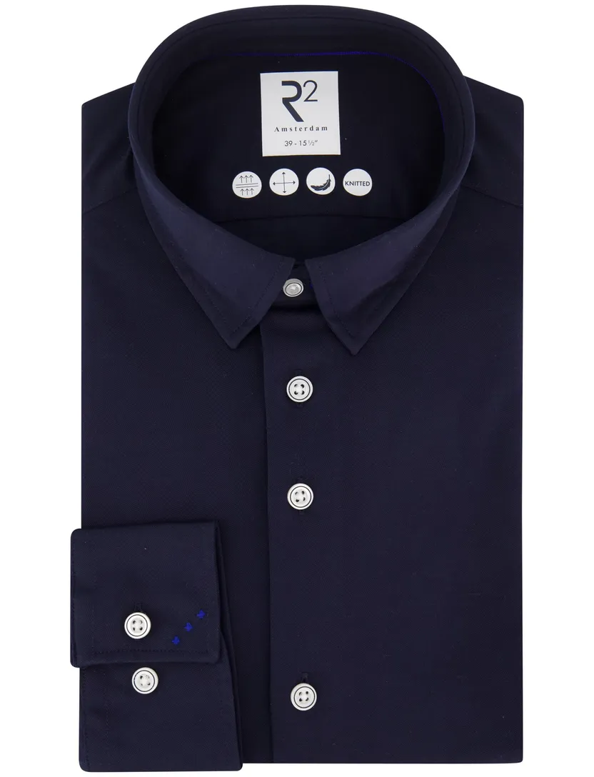 Business overhemd R2 donkerblauw