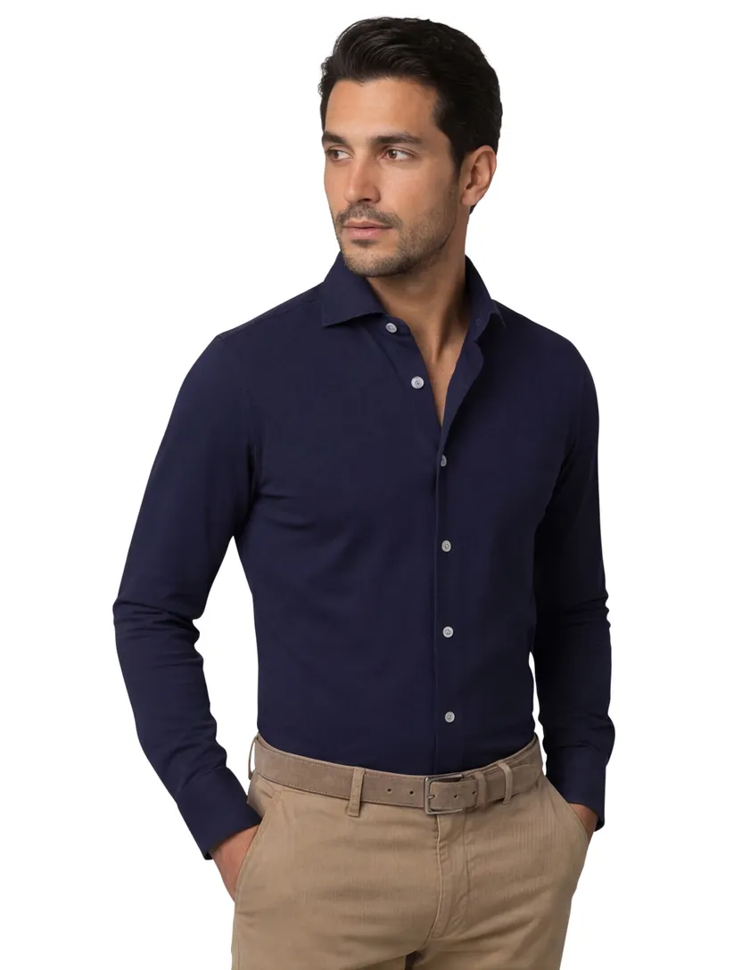 Business overhemd R2 donkerblauw