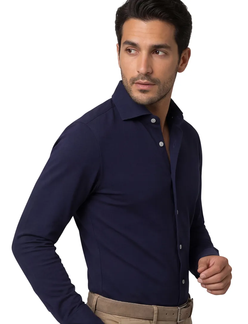 Business overhemd R2 donkerblauw