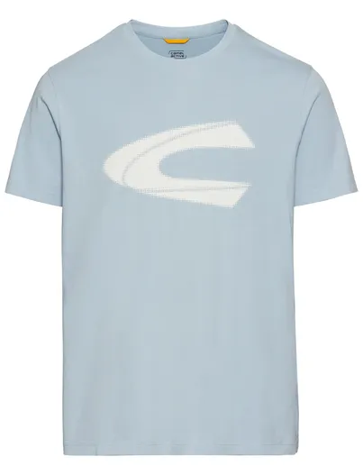 Camel Active Camel Active T-shirts lichtblauw met opdruk ronde hals
