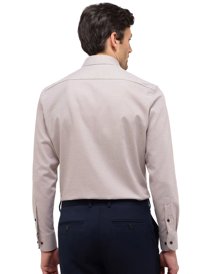 Eterna overhemd beige lange mouw modern fit