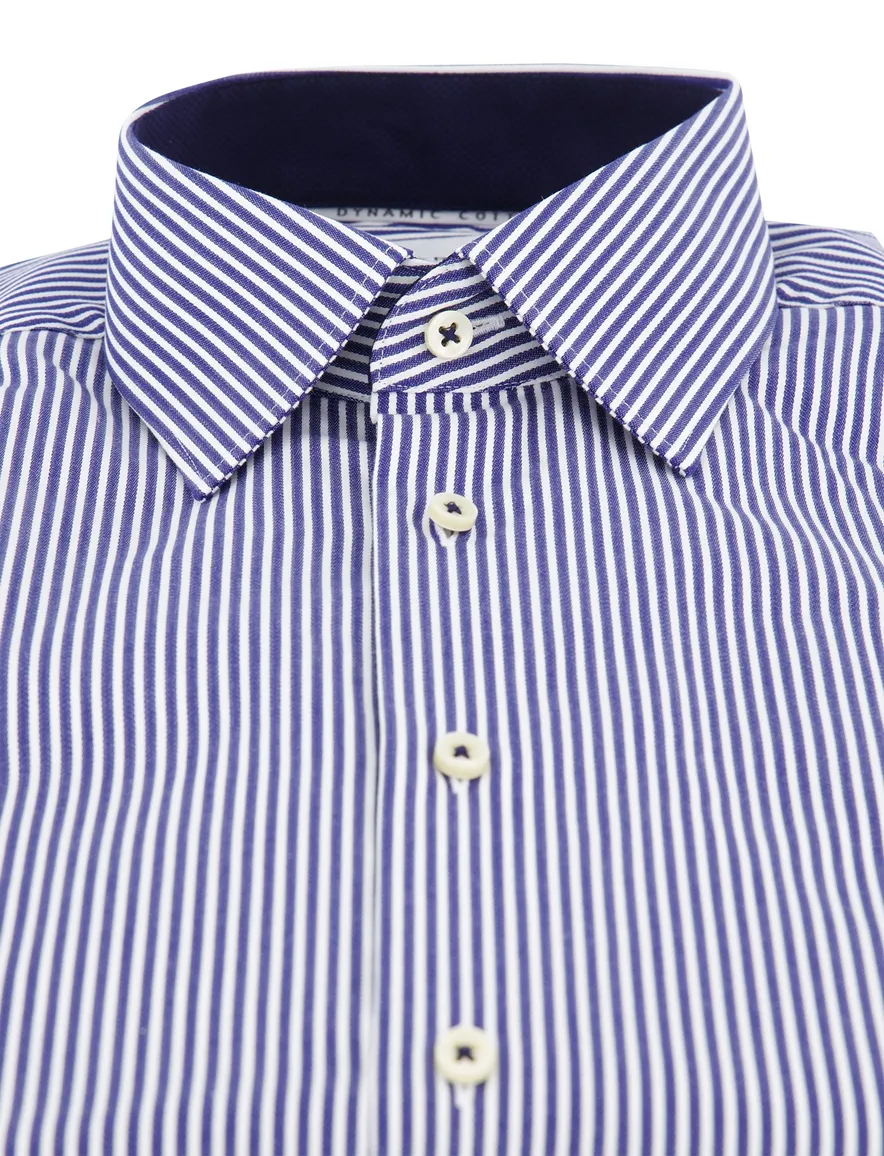 Eterna overhemd gestreept blauw wijde fit