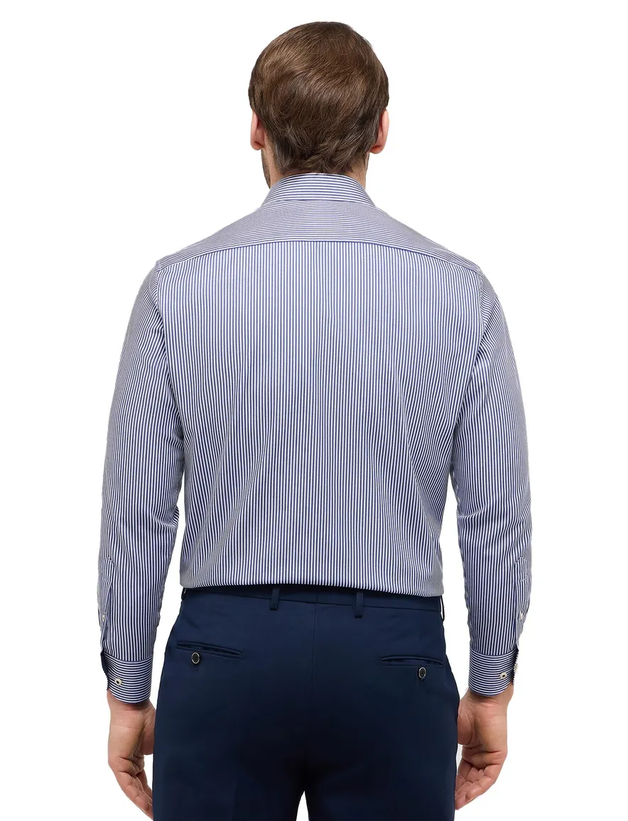 Eterna overhemd gestreept blauw wijde fit