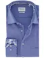 Eterna overhemd blauw comfort fit effen borstzak