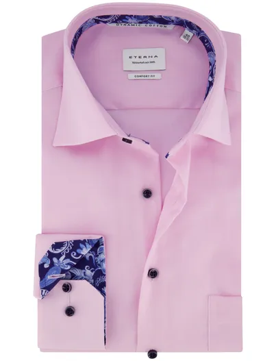 Eterna Eterna comfort fit overhemd roze effen
