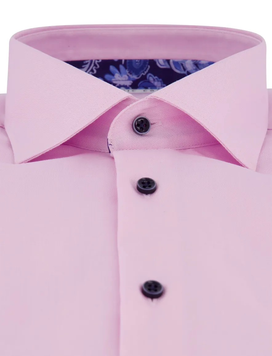Eterna comfort fit overhemd roze met borstzak