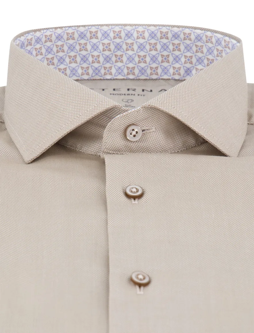 Eterna Performance overhemd beige super stretch