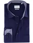 Eterna Comfort fit overhemd donkerblauw borstzak effen