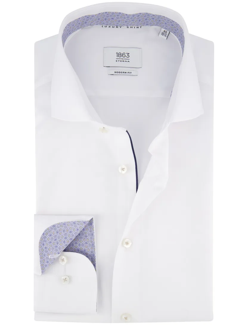 Eterna Modern Fit overhemd effen wit wide collar