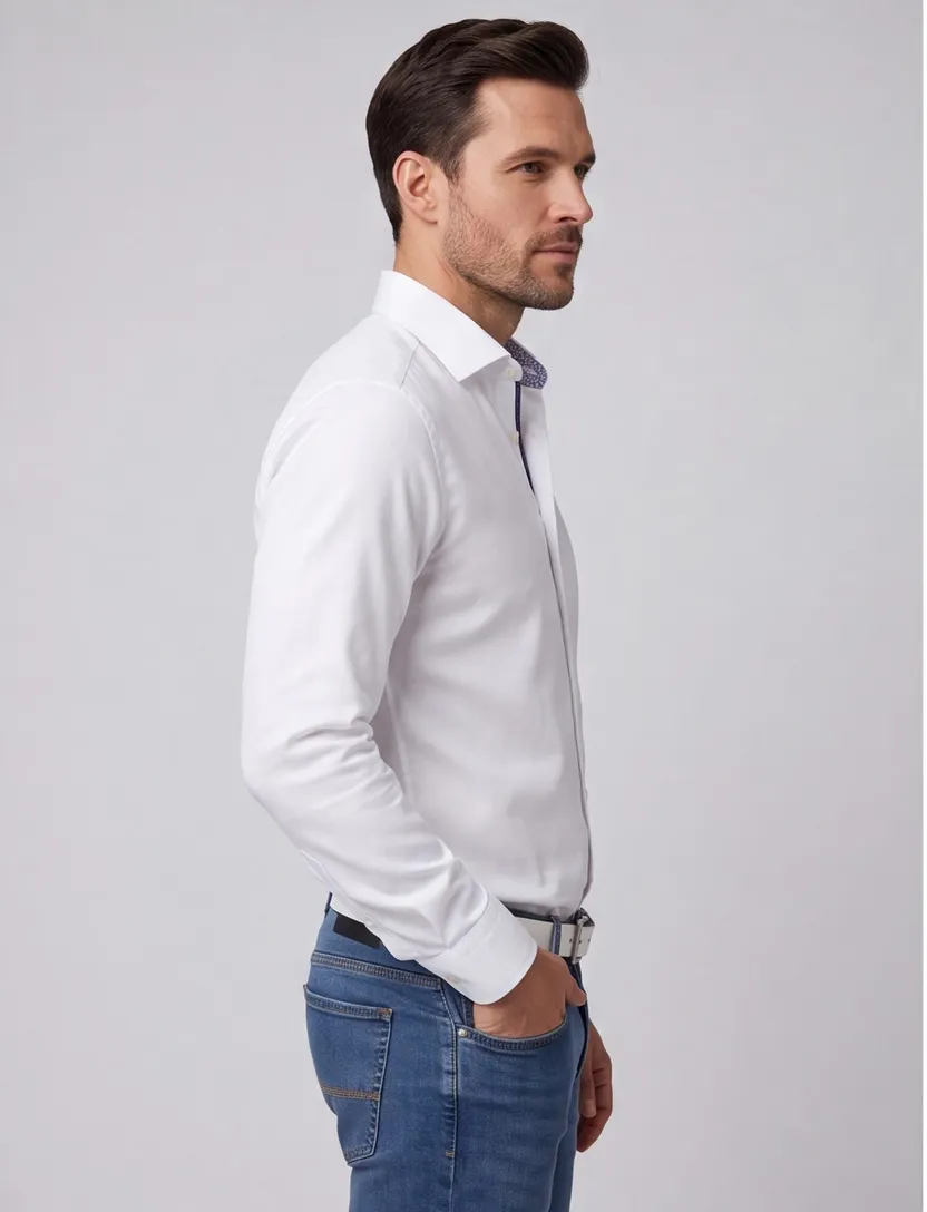 Eterna Modern Fit overhemd effen wit wide collar