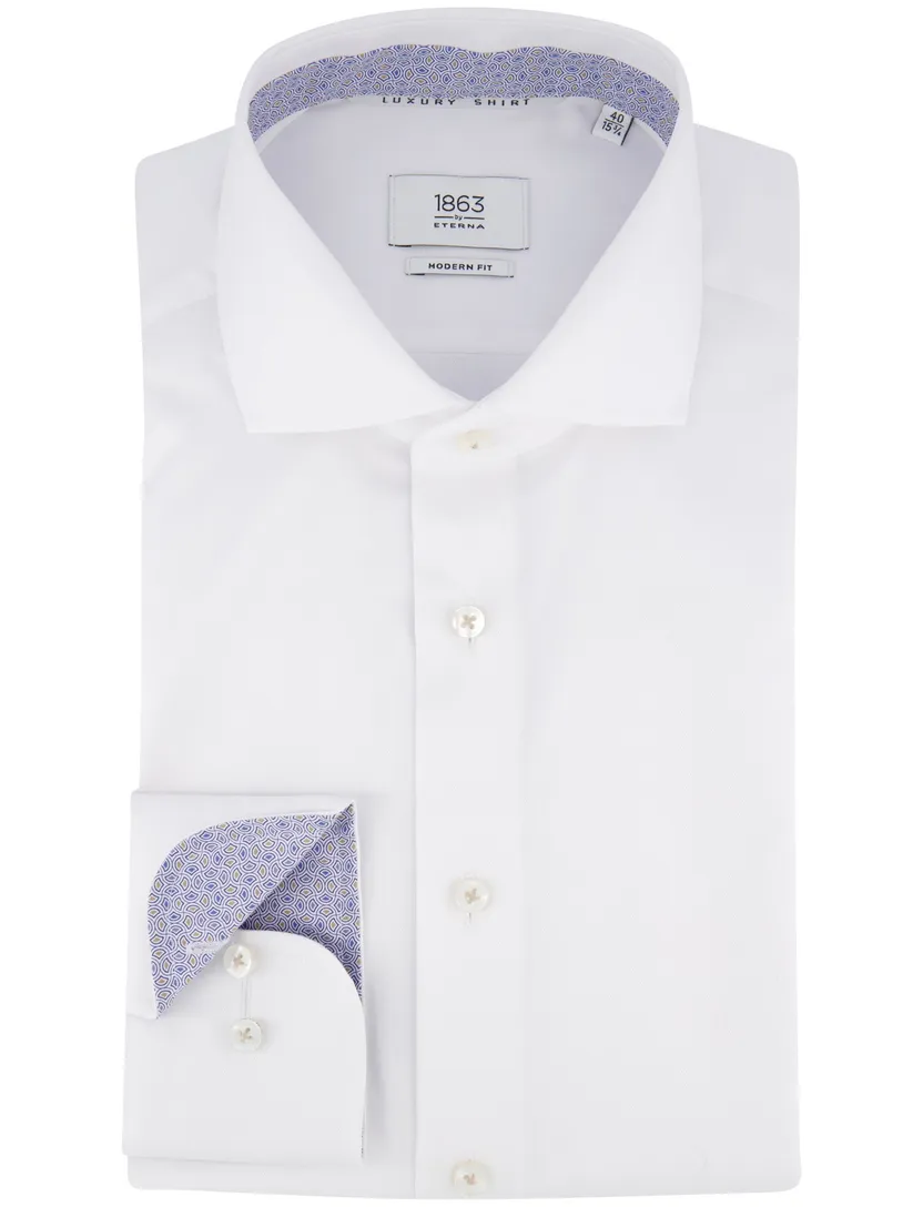 Eterna Modern Fit overhemd effen wit wide collar