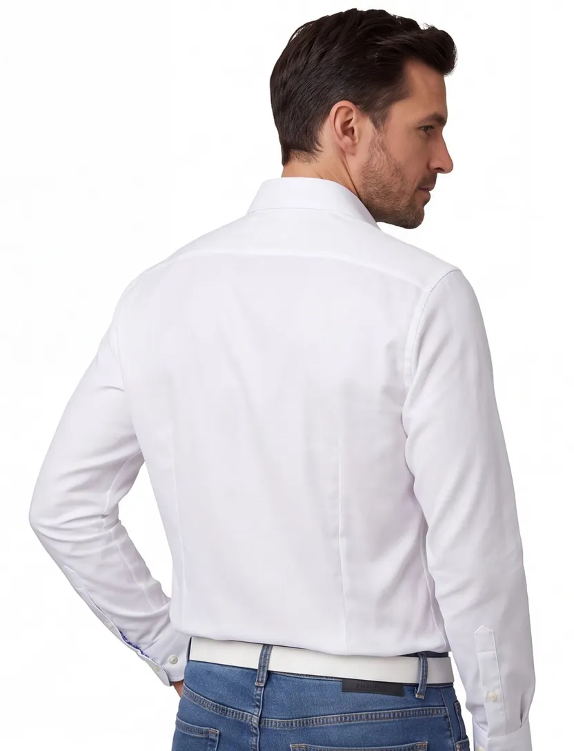 Eterna Modern Fit overhemd effen wit wide collar