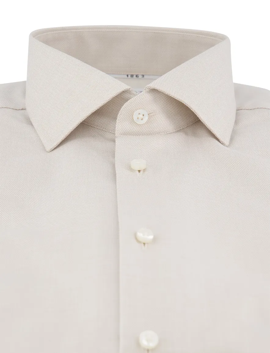Eterna overhemd beige modern fit lange mouw