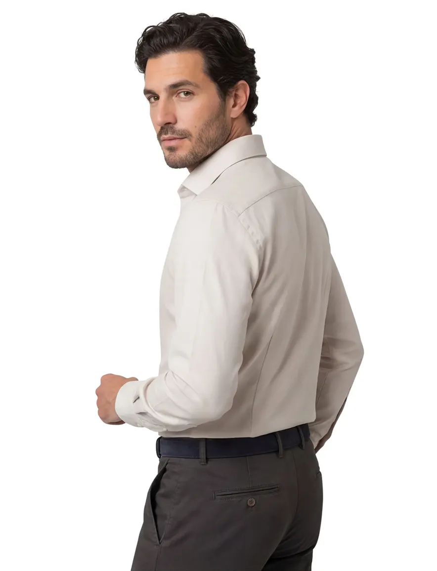 Eterna overhemd beige modern fit lange mouw