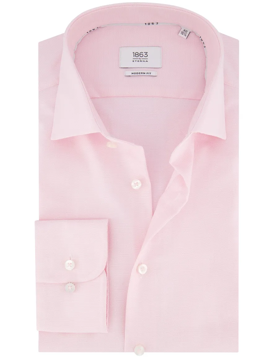 Eterna Modern Fit overhemd lange mouw roze