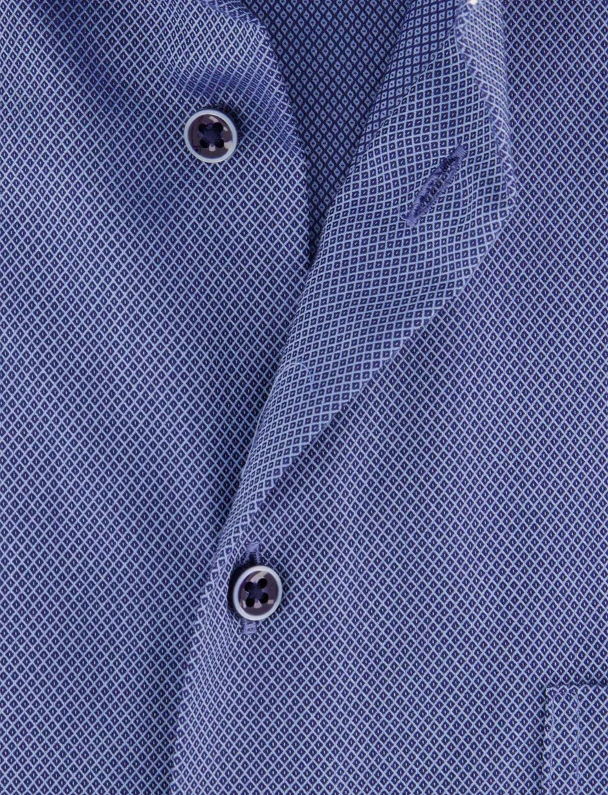 Eterna overhemd wijde fit donkerblauw geprint