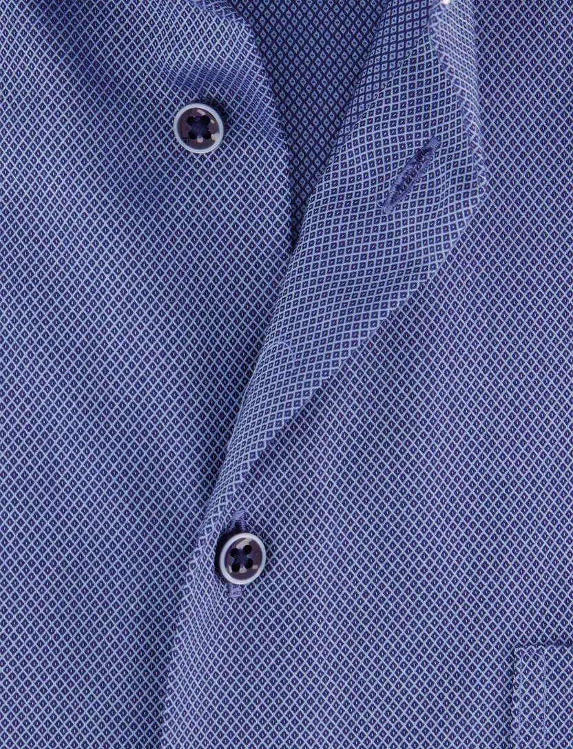katoenen Eterna overhemd wijde fit blauw print