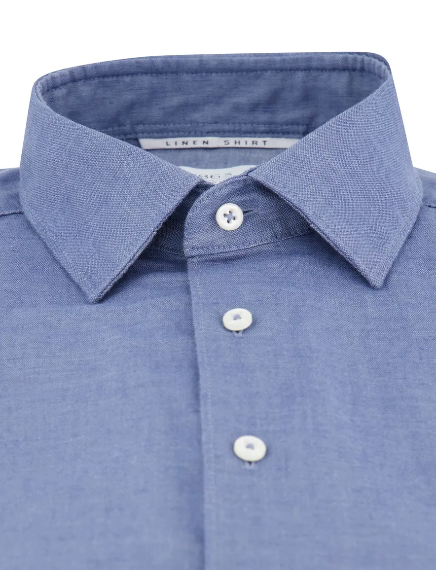 Eterna overhemd blauw modern fit effen