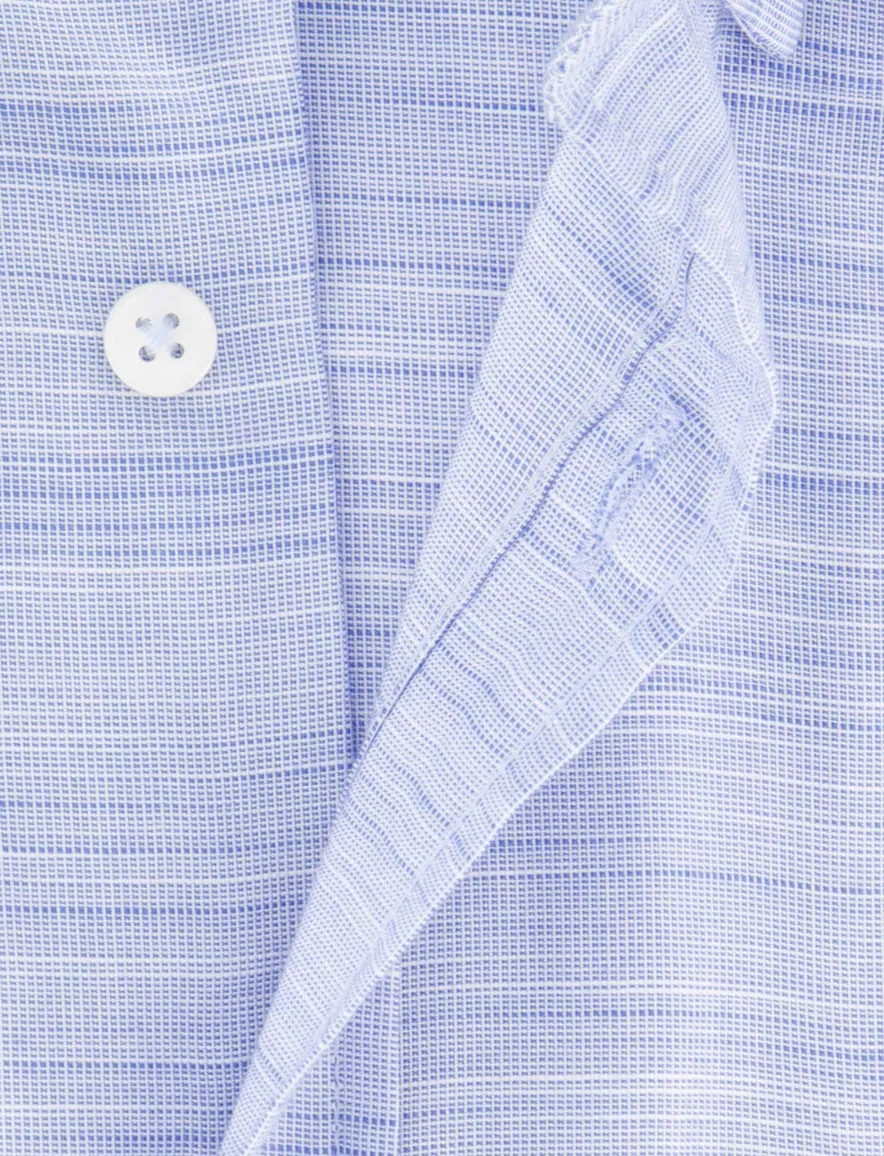 Eterna overhemd lichtblauw comfort fit gemêleerd lyocell