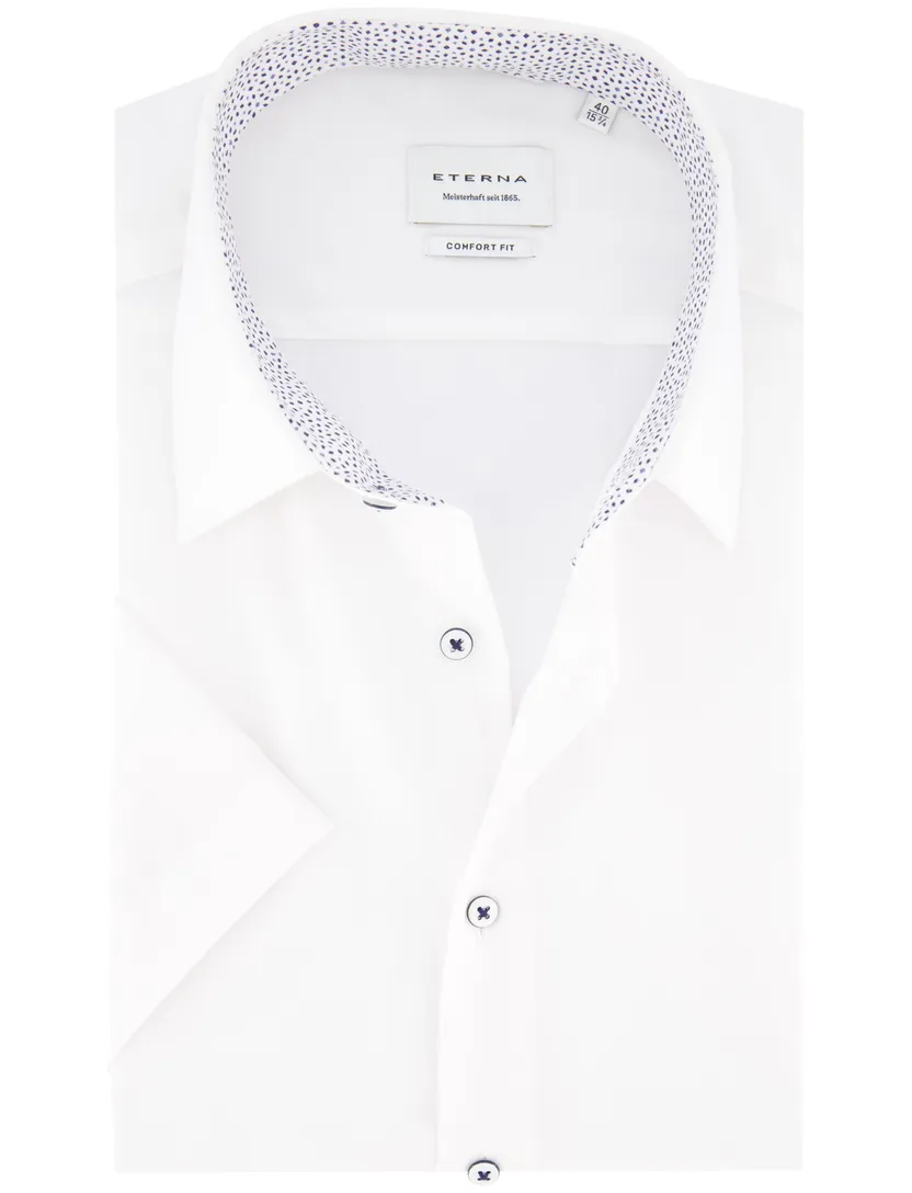 overhemd Eterna Comfort Fit wit katoen