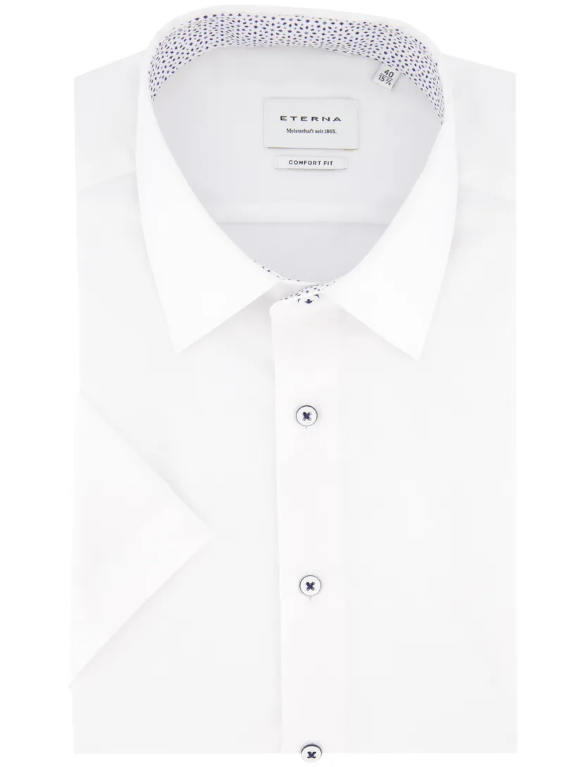 overhemd Eterna Comfort Fit wit katoen