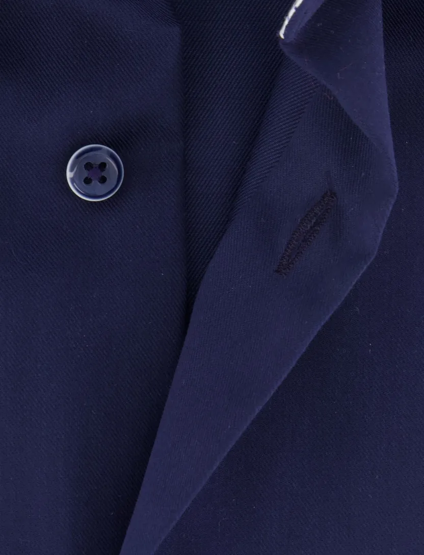 overhemd Eterna Comfort Fit donkerblauw katoen