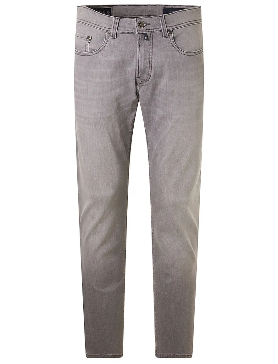 Pierre Cardin Pantalon 5-p Lyon Tapered fit grijs katoen