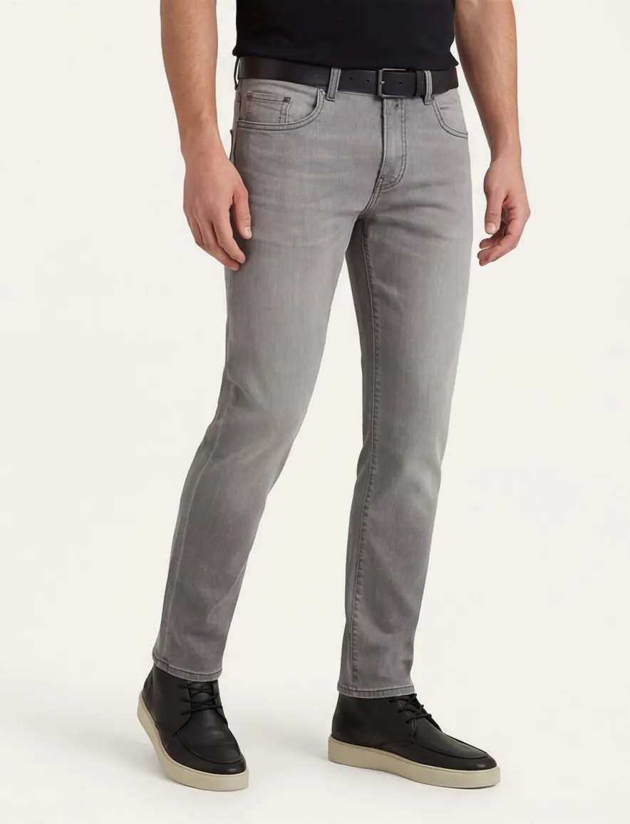 Pierre Cardin Pantalon 5-p PC-Lyon grijs katoen