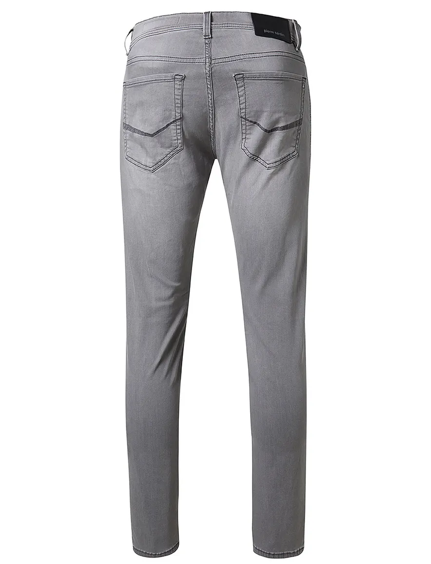 Pierre Cardin Pantalon 5-p Lyon Tapered fit grijs katoen