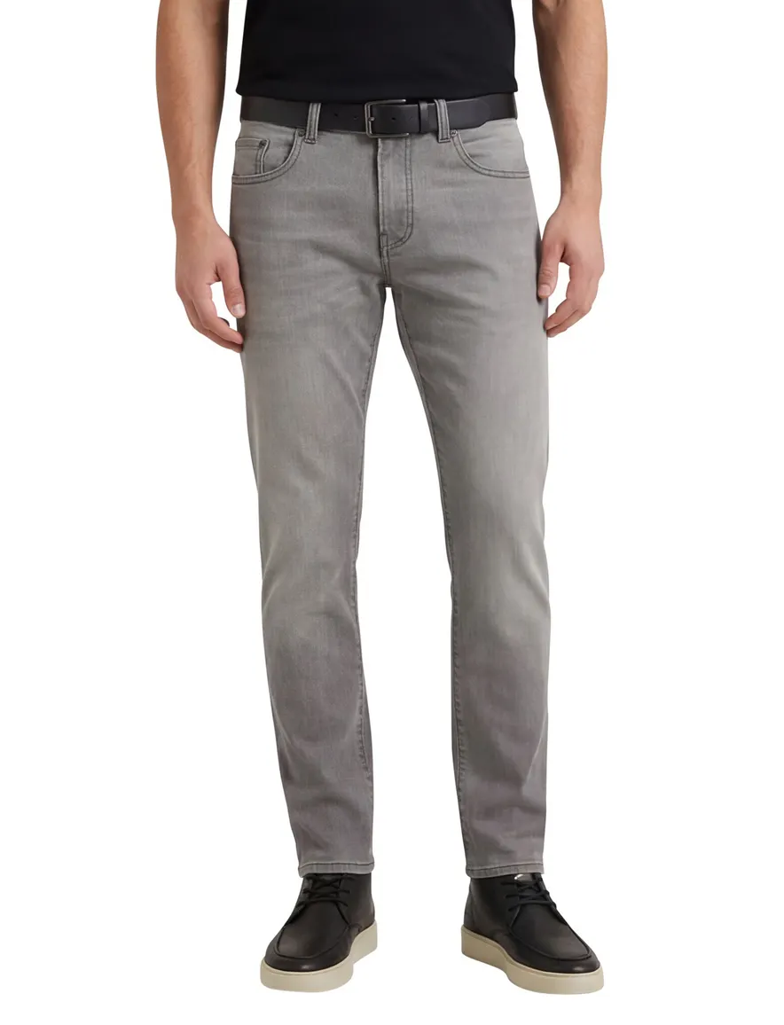 Pierre Cardin Pantalon 5-p Lyon Tapered fit grijs katoen