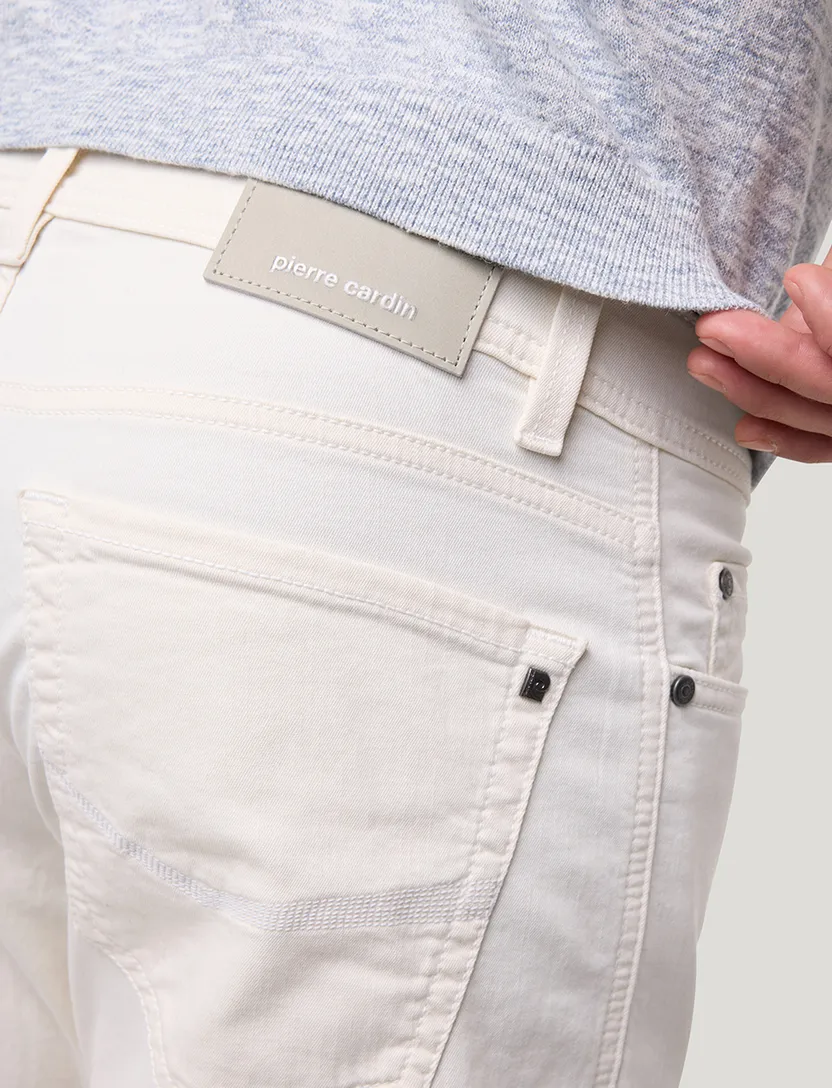 Pierre Cardin pantalon 5-p Lyon Tapered fit creme effen