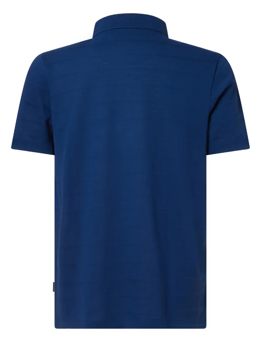 Pierre Cardin polo korte mouw kobalt gestreept 3-knoops