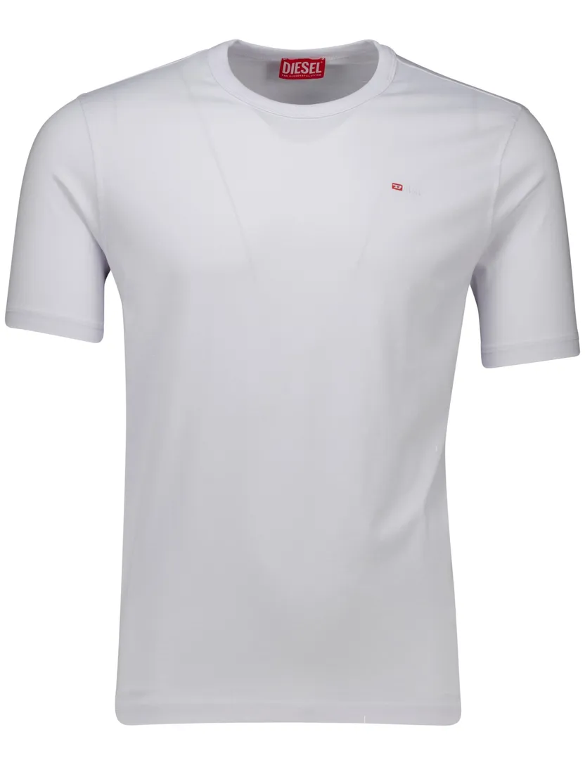 sportief effen wit Diesel T-shirt ronde hals
