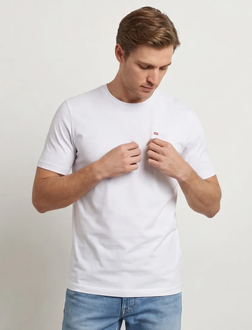 sportief effen wit Diesel T-shirt ronde hals