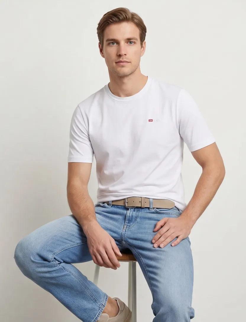 sportief effen wit Diesel T-shirt ronde hals
