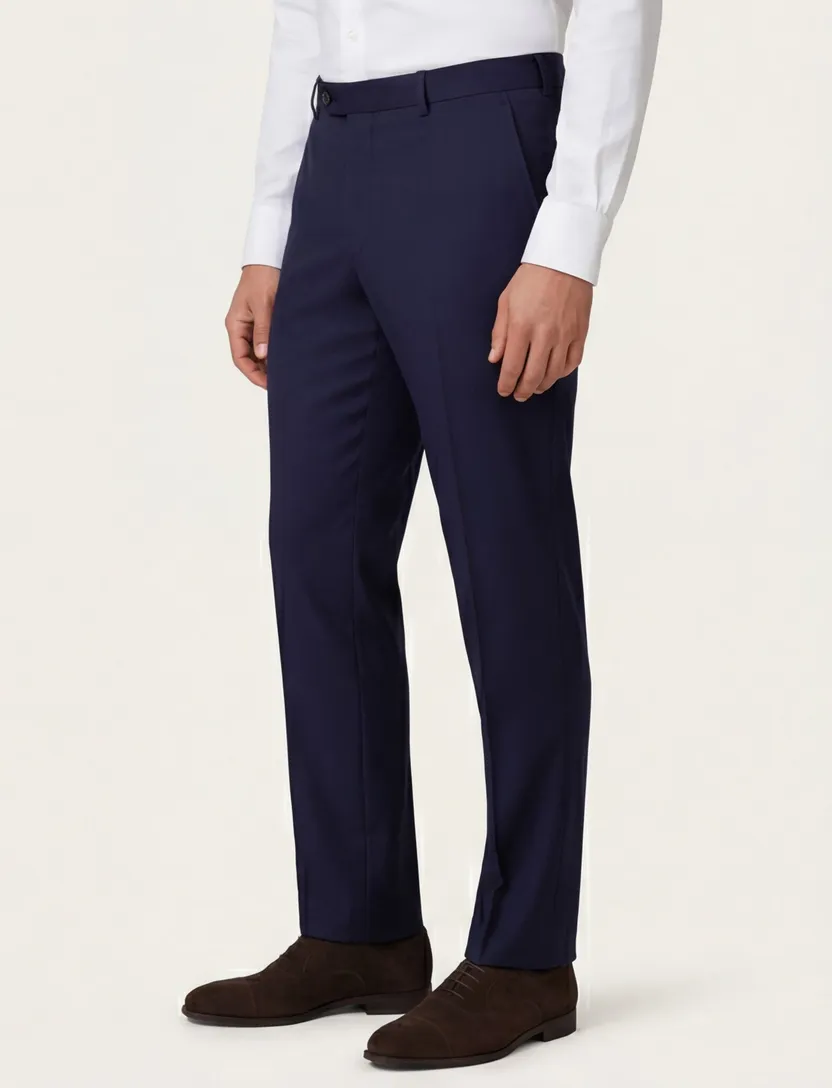 Pantalon Roy Robson mix en match scheerwol donkerblauw