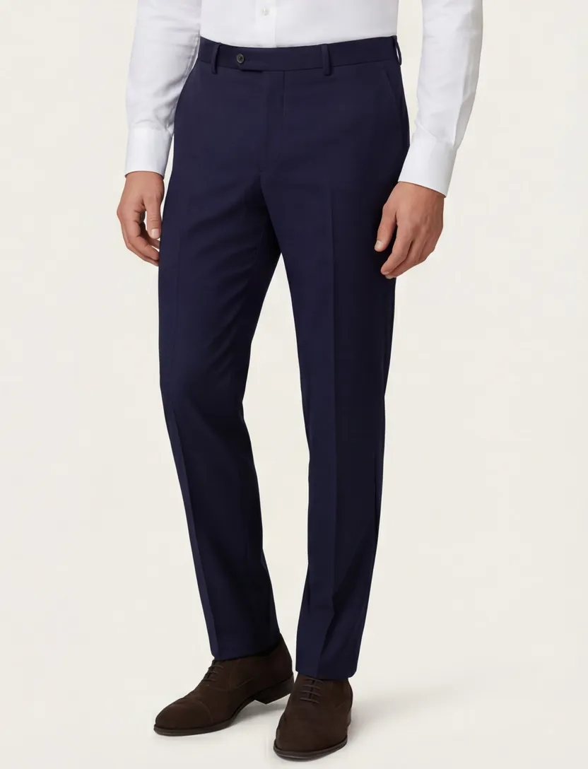 Pantalon Roy Robson mix en match scheerwol donkerblauw